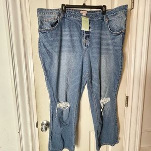 NEW H&M plus size jeans distressed ankle womens 3XL